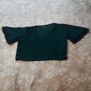 Forever 21 Surplice Mesh Top